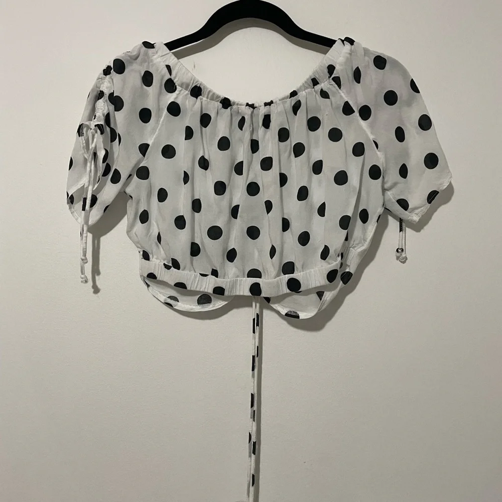 Urban outfitters Bianca retro off the shoulder crop top - Picture 2 of 7